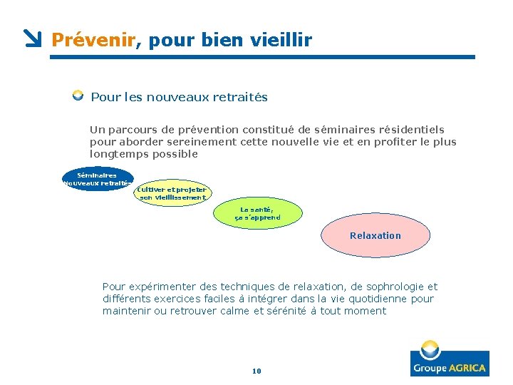 Prévenir, pour bien vieillir Pour les nouveaux retraités Un parcours de prévention constitué de