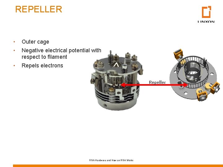 REPELLER • • Outer cage • Repels electrons Negative electrical potential with respect to