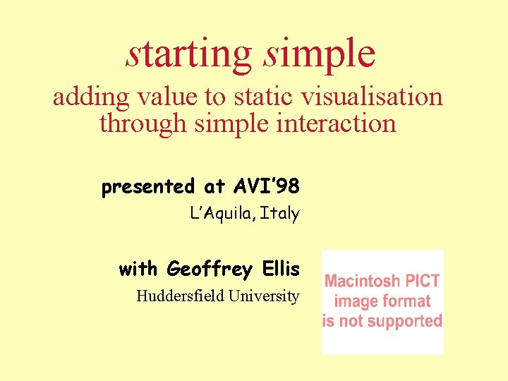 adding value to static visualisation through simple interaction
