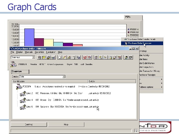 Graph Cards • • Graph data on a card – Pie charts, bar charts,