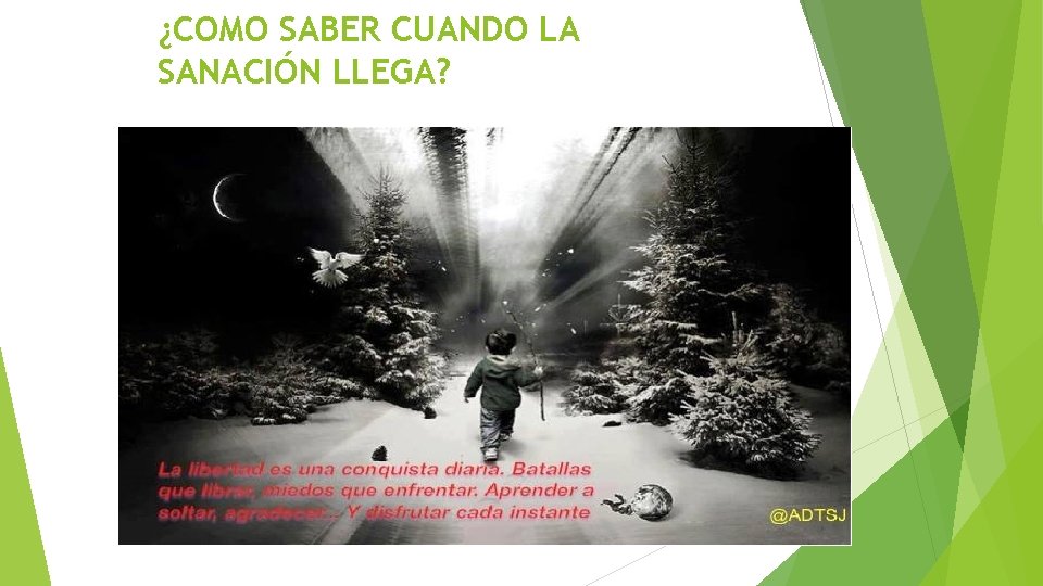 ¿COMO SABER CUANDO LA SANACIÓN LLEGA? ¿COMO SABER CUANDO LA SANACIÓN LLEGA?