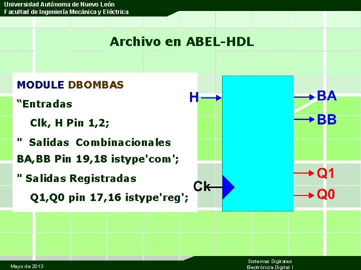 Universidad Autónoma de Nuevo León Facultad de Ingeniería Mecánica y Eléctrica Archivo en ABEL-HDL