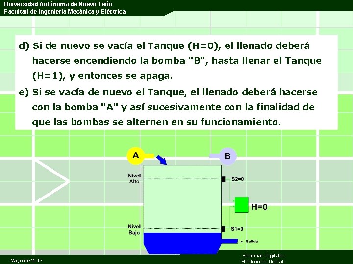 Universidad Autónoma de Nuevo León Facultad de Ingeniería Mecánica y Eléctrica d) Si de