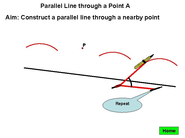 Parallel Line through a Point A Aim: Construct a parallel line through a nearby