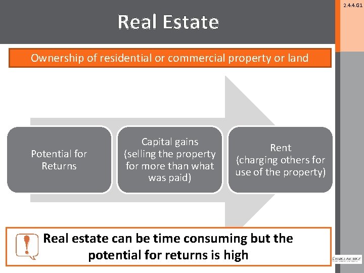 2. 4. 4. G 1 Real Estate Ownership of residential or commercial property or