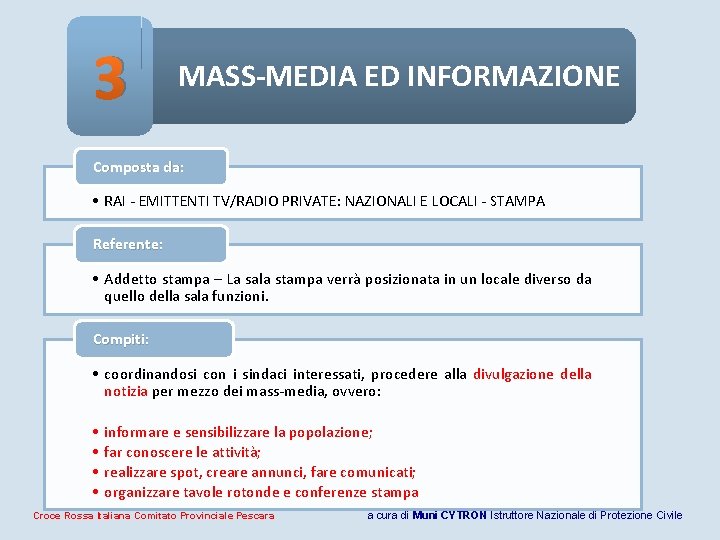 3 MASS-MEDIA ED INFORMAZIONE Composta da: • RAI - EMITTENTI TV/RADIO PRIVATE: NAZIONALI E 3 MASS-MEDIA ED INFORMAZIONE Composta da: • RAI - EMITTENTI TV/RADIO PRIVATE: NAZIONALI E