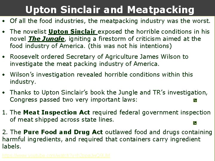 Upton Sinclair and Meatpacking • Of all the food industries, the meatpacking industry was Upton Sinclair and Meatpacking • Of all the food industries, the meatpacking industry was