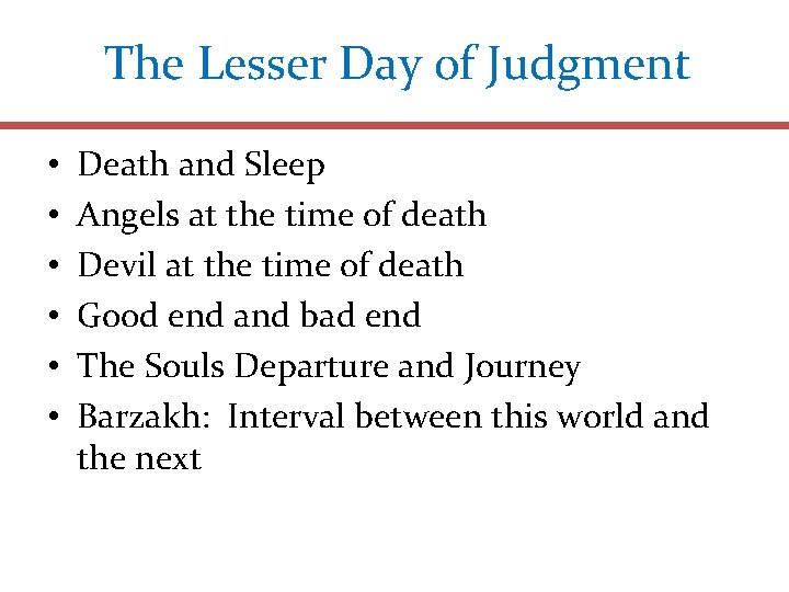 The Lesser Day of Judgment • • • Death and Sleep Angels at the