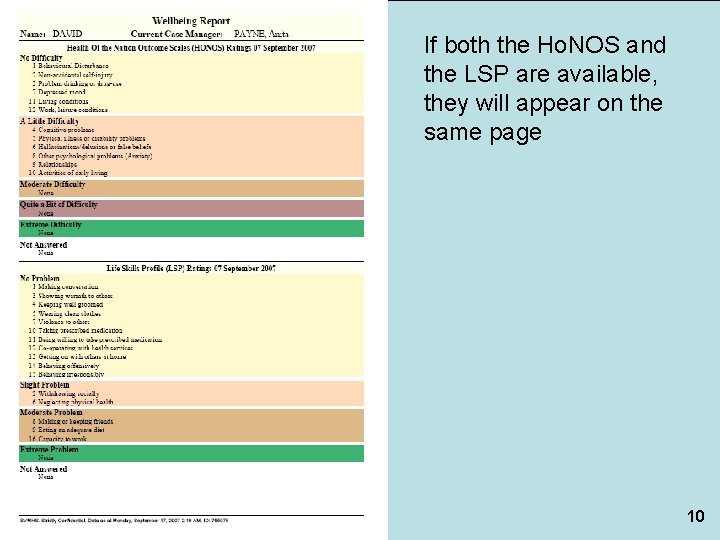 If both the Ho. NOS and the LSP are available, they will appear on