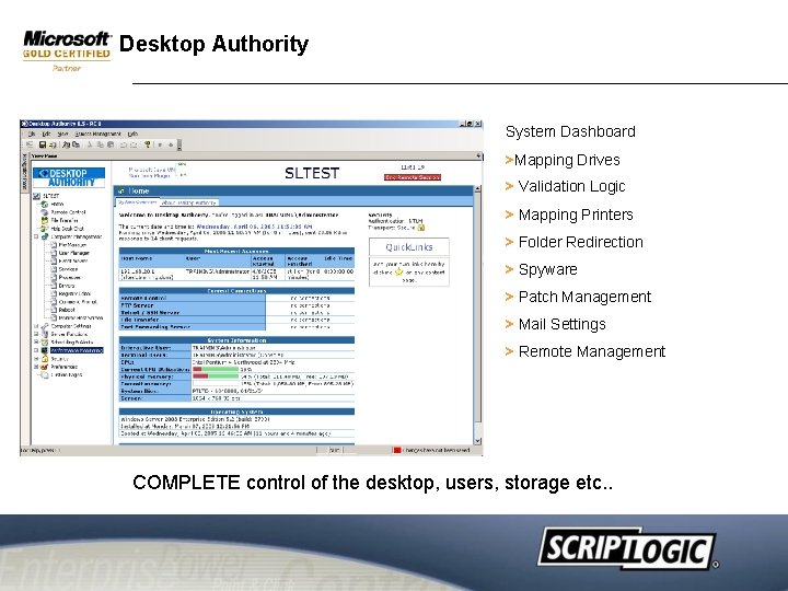 Desktop Authority System Dashboard >Mapping Drives > Validation Logic > Mapping Printers > Folder Desktop Authority System Dashboard >Mapping Drives > Validation Logic > Mapping Printers > Folder