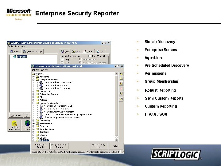 Enterprise Security Reporter > Simple Discovery > Enterprise Scopes > Agent-less > Pre-Scheduled Discovery Enterprise Security Reporter > Simple Discovery > Enterprise Scopes > Agent-less > Pre-Scheduled Discovery