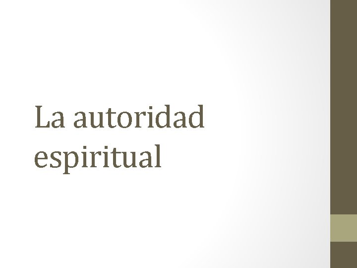 La autoridad espiritual 