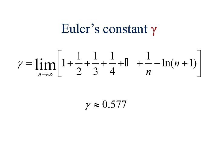 Euler’s constant γ 