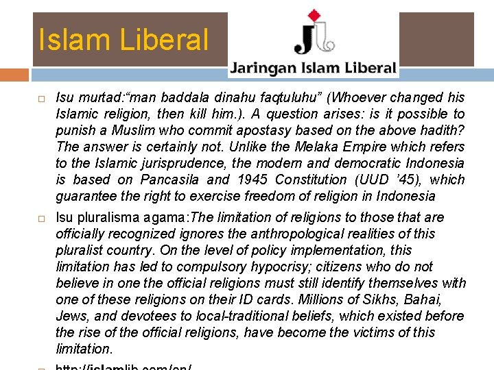 Islam Liberal Isu murtad: “man baddala dinahu faqtuluhu” (Whoever changed his Islamic religion, then