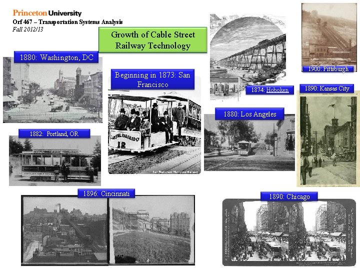 Orf 467 – Transportation Systems Analysis Fall 2012/13 Growth of Cable Street Railway Technology