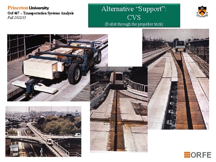 Orf 467 – Transportation Systems Analysis Fall 2012/13 Alternative “Support”: CVS (Bullet through the