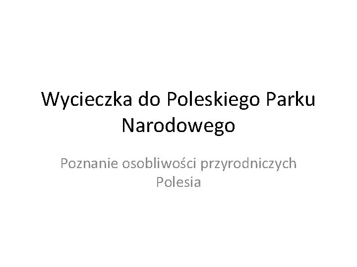 Wycieczka do Poleskiego Parku Narodowego Poznanie osobliwości przyrodniczych Polesia 