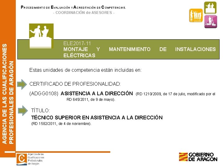 PROCEDIMIENTO DE EVALUACIÓN Y ACREDITACIÓN DE COMPETENCIAS. AGENCIA DE LAS CUALIFICACIONES PROFESIONALES DE ARAGÓN PROCEDIMIENTO DE EVALUACIÓN Y ACREDITACIÓN DE COMPETENCIAS. AGENCIA DE LAS CUALIFICACIONES PROFESIONALES DE ARAGÓN