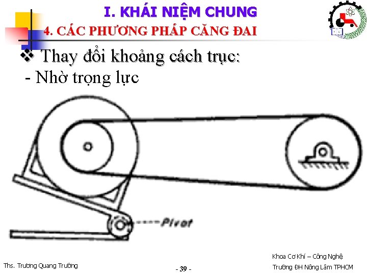 I. KHÁI NIỆM CHUNG 4. CÁC PHƯƠNG PHÁP CĂNG ĐAI v Thay đổi khoảng