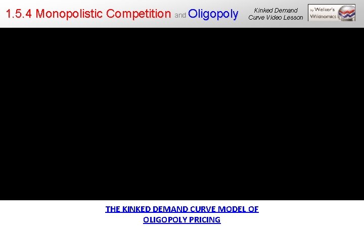 1. 5. 4 Monopolistic Competition and Oligopoly Kinked Demand Curve Video Lesson THE KINKED