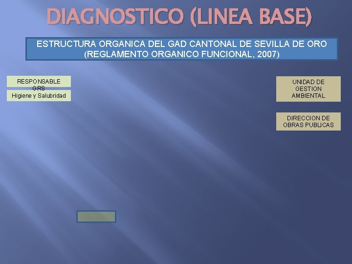 DIAGNOSTICO (LINEA BASE) ESTRUCTURA ORGANICA DEL GAD CANTONAL DE SEVILLA DE ORO (REGLAMENTO ORGANICO