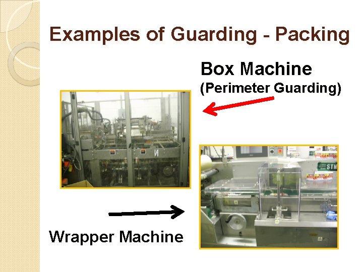 Examples of Guarding - Packing Box Machine (Perimeter Guarding) Wrapper Machine 