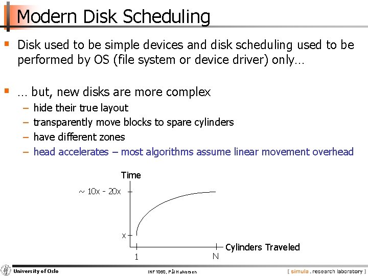 Modern Disk Scheduling § Disk used to be simple devices and disk scheduling used