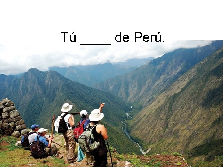 Tú ____ de Perú. 