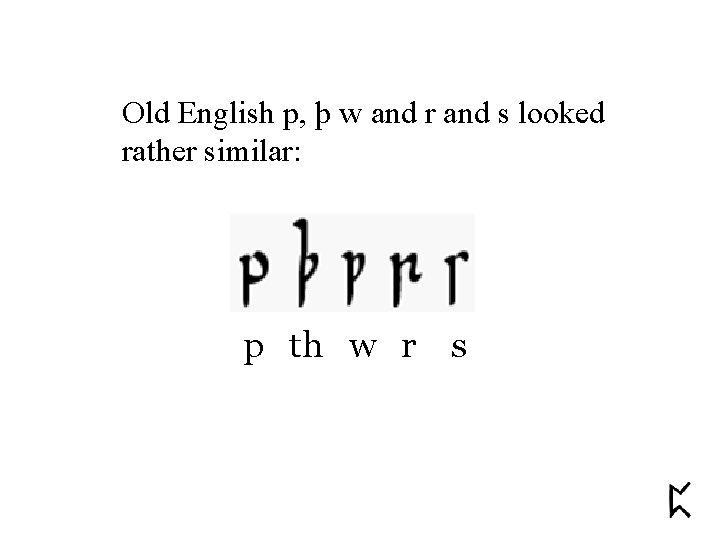 Old English p, þ w and r and s looked rather similar: p th