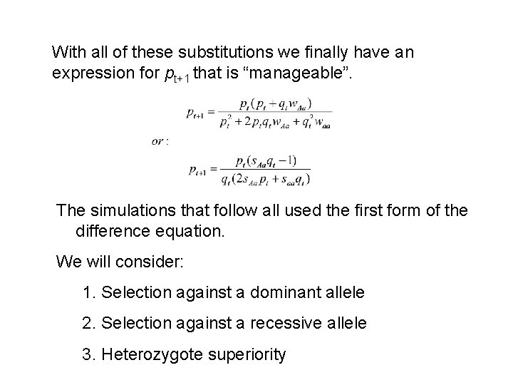 With all of these substitutions we finally have an expression for pt+1 that is