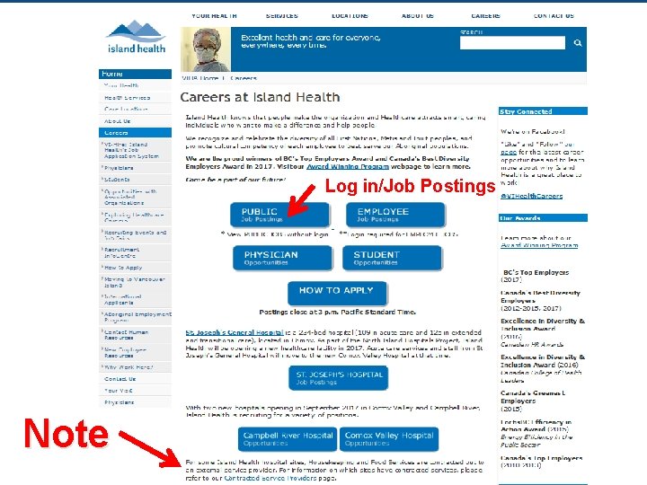 Log in/Job Postings Note 