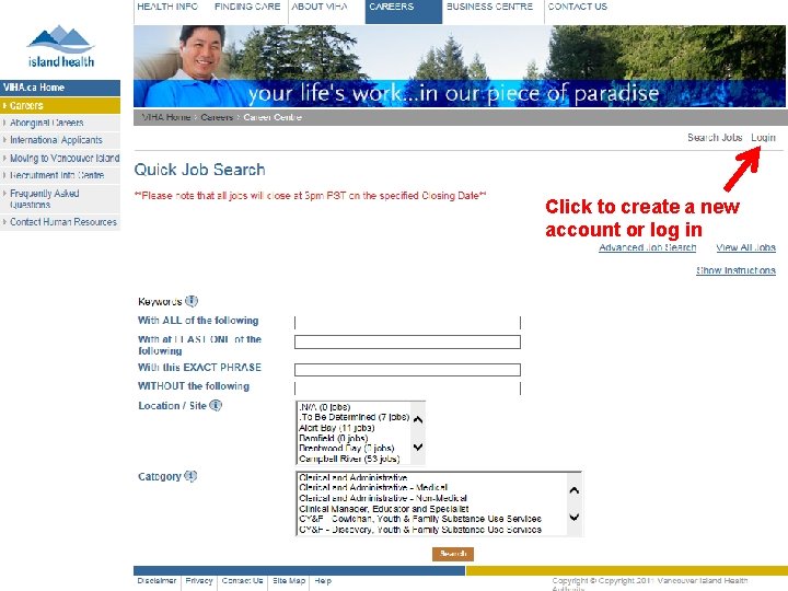 Click to create a new account or log in 