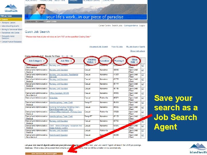Save your search as a Job Search Agent 