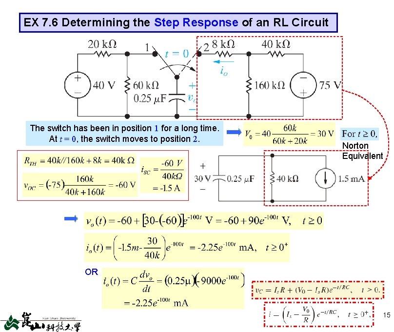 EX 7. 6 Determining the Step Response of an RL Circuit The switch has
