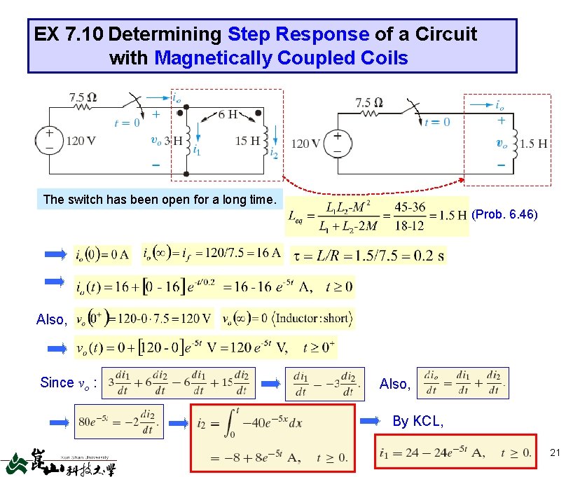 EX 7. 10 Determining Step Response of a Circuit with Magnetically Coupled Coils The