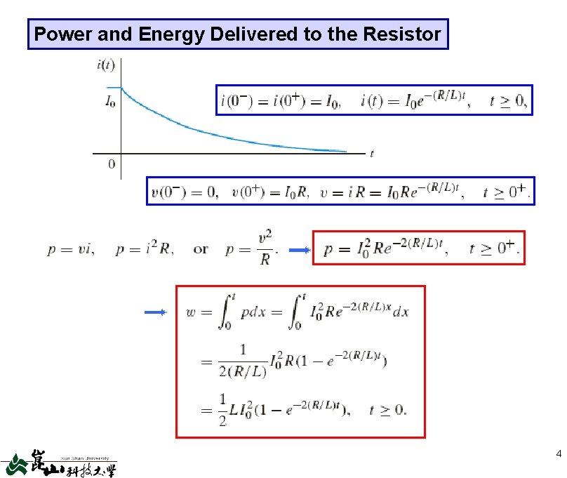 Power and Energy Delivered to the Resistor 4 