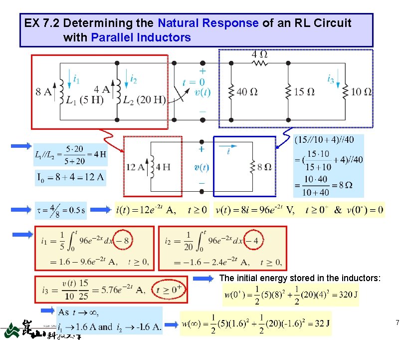 EX 7. 2 Determining the Natural Response of an RL Circuit with Parallel Inductors