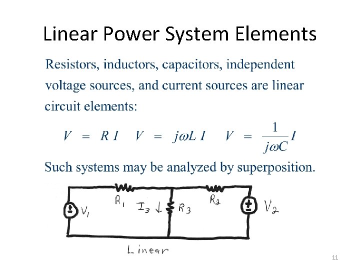 Linear Power System Elements 11 