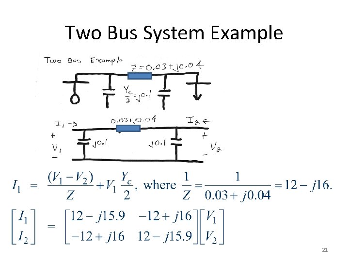 Two Bus System Example 21 