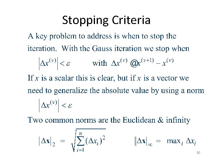 Stopping Criteria 30 