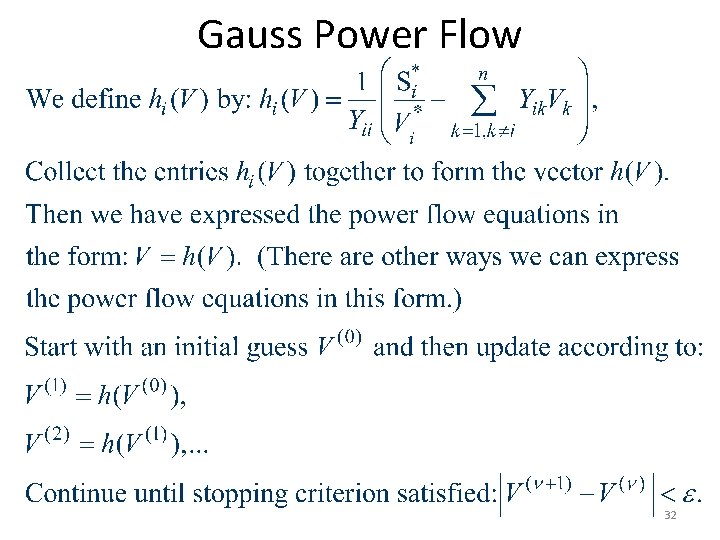 Gauss Power Flow 32 