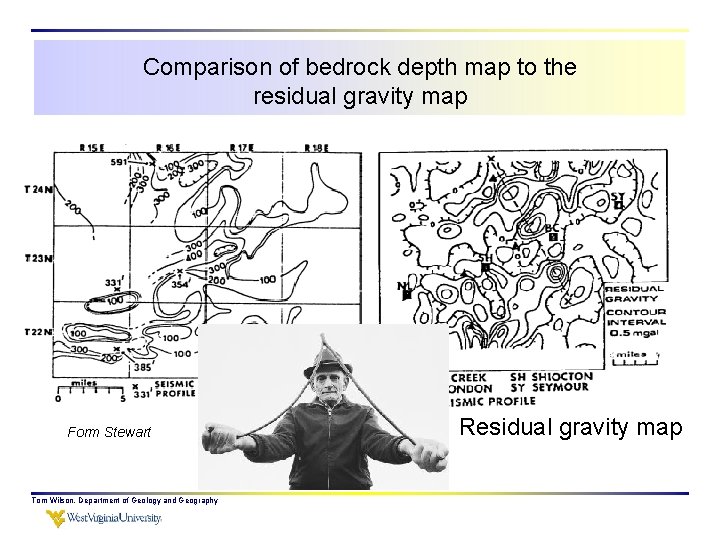 Comparison of bedrock depth map to the residual gravity map Form Stewart Tom Wilson,