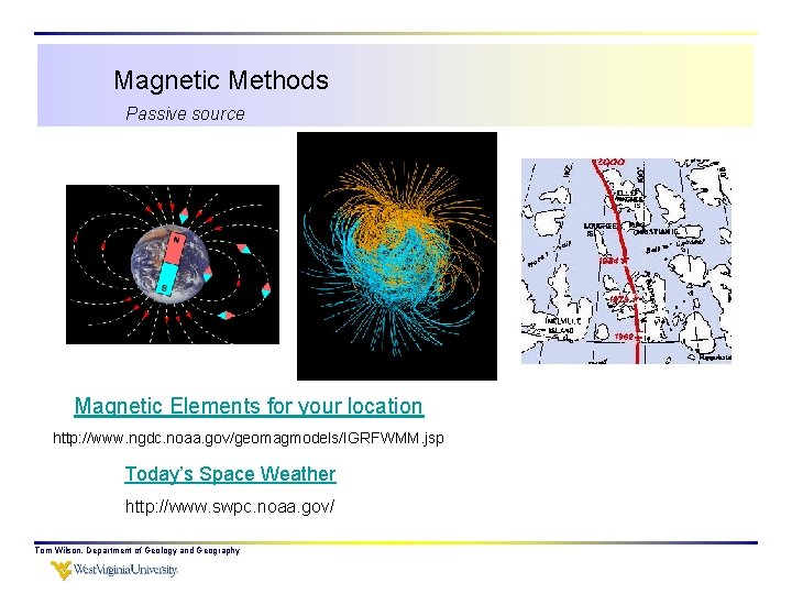Magnetic Methods Passive source Magnetic Elements for your location http: //www. ngdc. noaa. gov/geomagmodels/IGRFWMM.