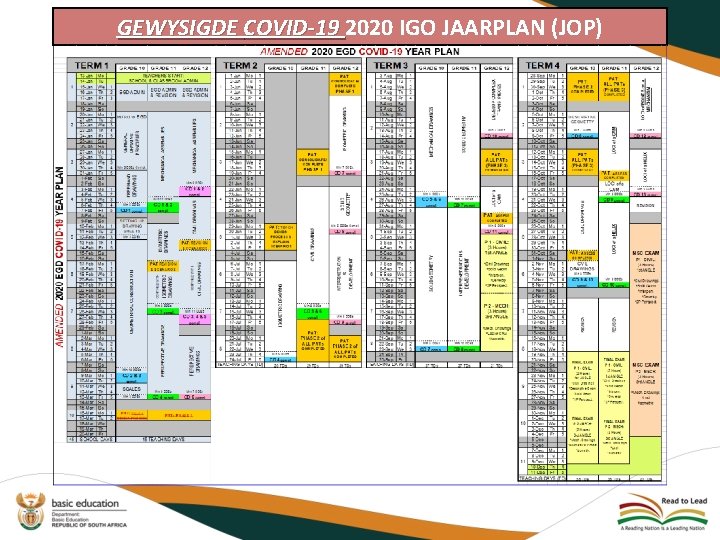 GEWYSIGDE COVID-19 2020 IGO JAARPLAN (JOP) 