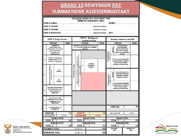 GRAAD 10 GEWYSIGDE PAT SUMMATIEWE ASSESSERINGSTAAT 