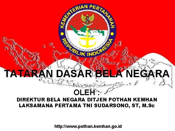 TATARAN DASAR BELA NEGARA OLEH : DIREKTUR BELA NEGARA DITJEN POTHAN KEMHAN LAKSAMANA PERTAMA
