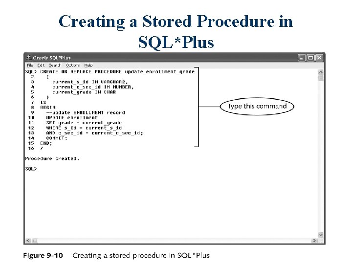 Creating a Stored Procedure in SQL*Plus 9 