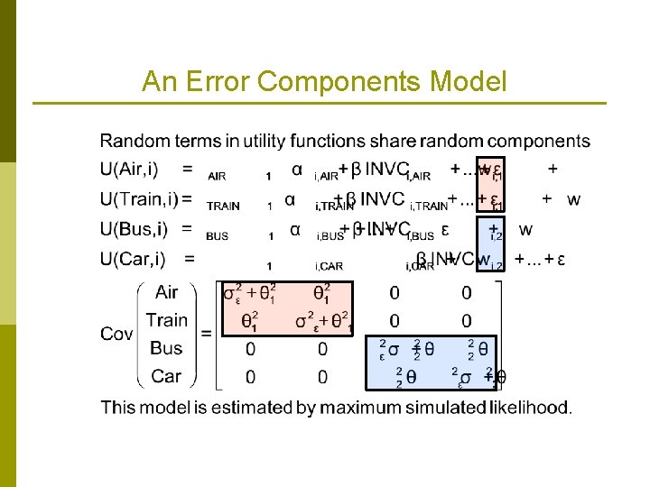 An Error Components Model 