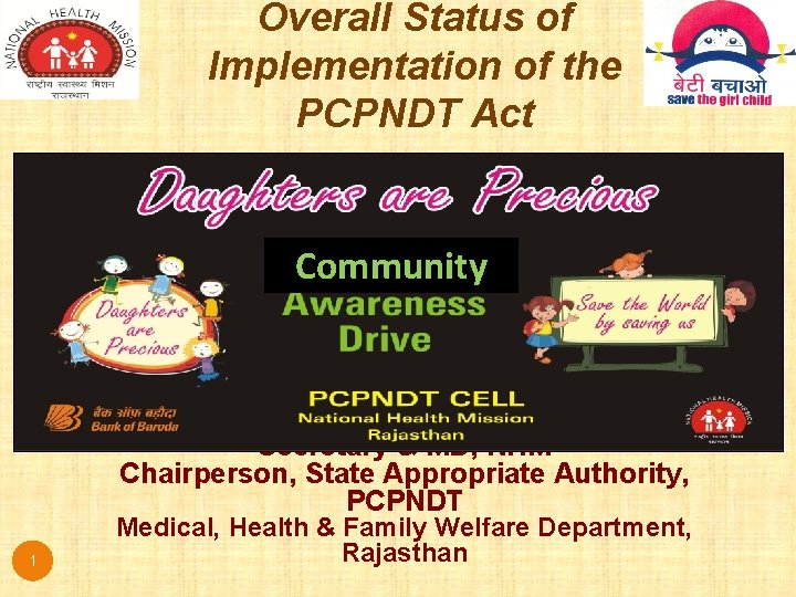 Overall Status of Implementation of the PCPNDT Act Community Naveen Jain, IAS Secretary & Overall Status of Implementation of the PCPNDT Act Community Naveen Jain, IAS Secretary &