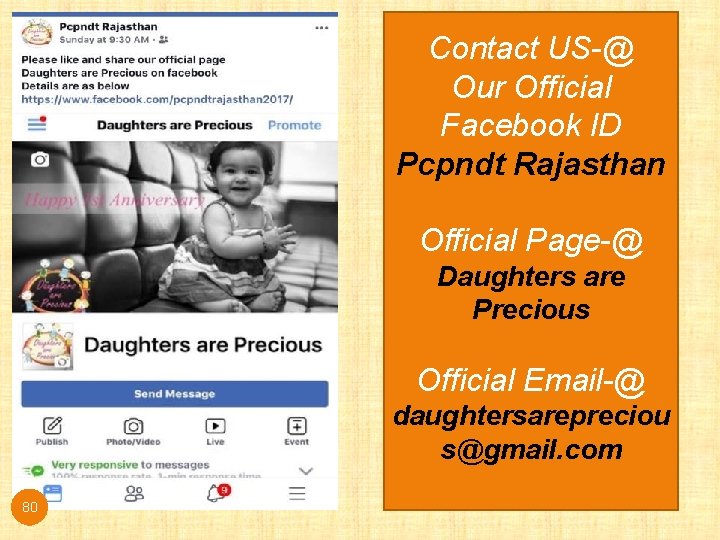 Contact US-@ Our Official Facebook ID Pcpndt Rajasthan Official Page-@ Daughters are Precious Official Contact US-@ Our Official Facebook ID Pcpndt Rajasthan Official Page-@ Daughters are Precious Official